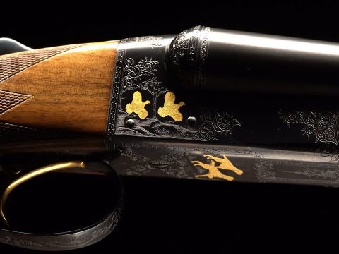 Gold Inlaid Winchester Model 21 Shotguns