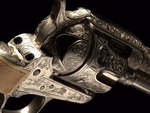 An Epic of 19th Century Fine Arms: Panel Scene Colt Peacemaker