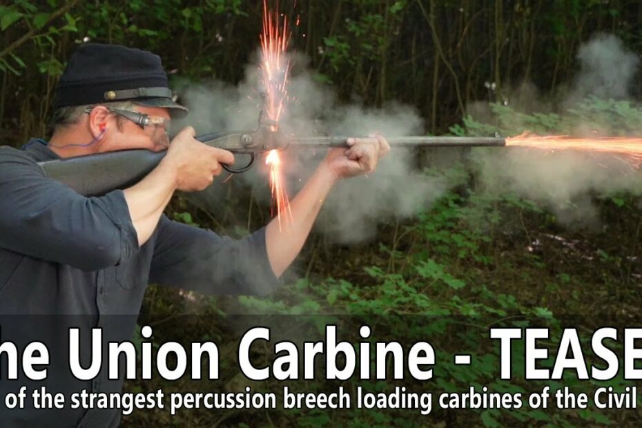 Fire spitting Union Civil War percussion breech loading carbine loaded with authentic ammunition