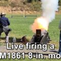 Live firing a civil war M1861 8-in. light mortar at Ft. Shenandoah